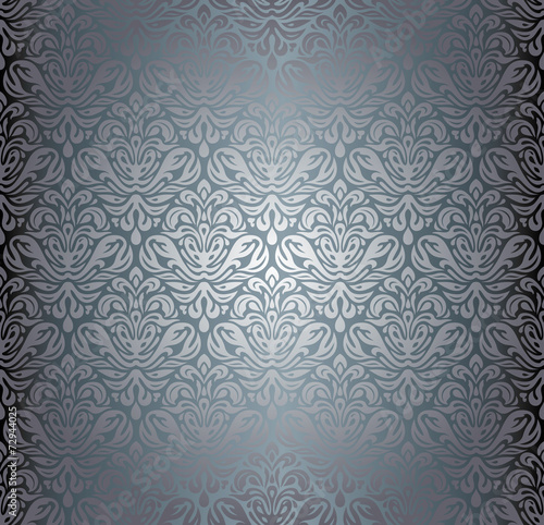 Silver luxury vintage pattern grunge wallpaper