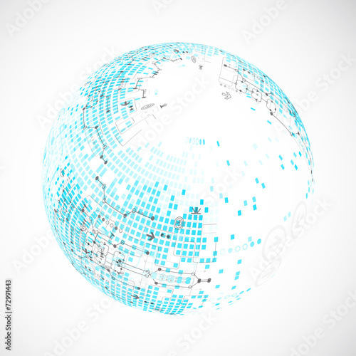 Abstract technology globe background