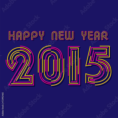 creative happy new year 2015 design by line vector