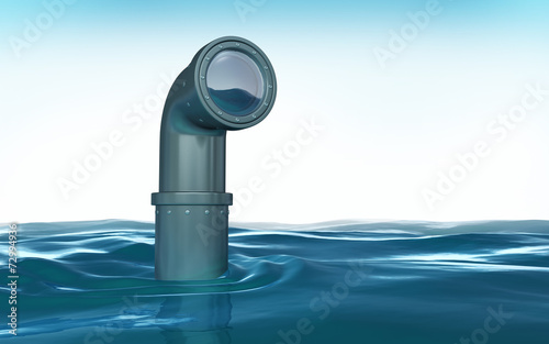 Periscope above the water