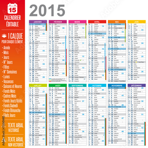 Calendrier 2015 - Multicalques