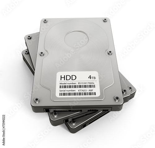 Computer hard drives stack