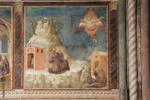 Stigmatisation des hl. Franziskus von Giotto in Assisi, Umbrien, Italien