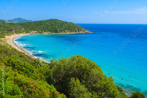 View of Porto Sa Ruxi bay on coast of Sardinia island, Italy
