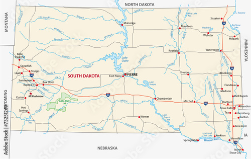 south dakota road map