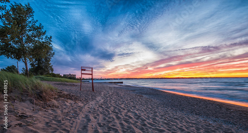 Sunset Blaze on Lake Huron