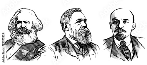 Marx, Engels and Lenin portraits