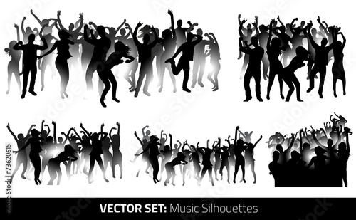 Set of dancing silhouettes