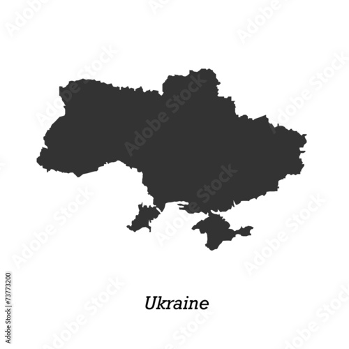 Black map of Ukraine for your design