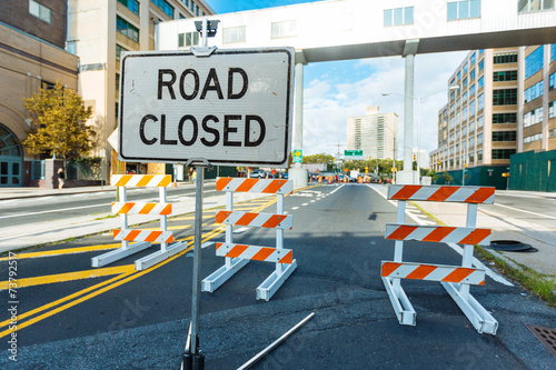 Roadwork signs on the Street