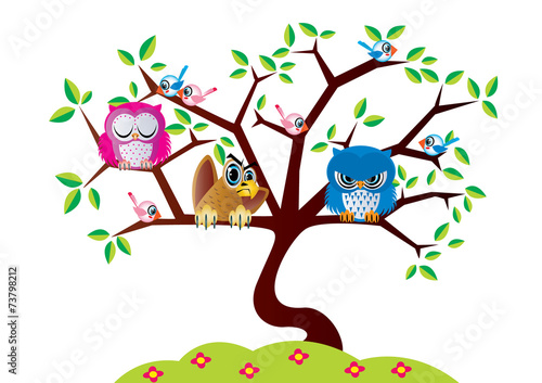 ptaki na drzewie