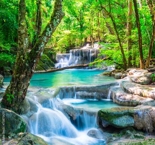 Cool waterfall in deep forest