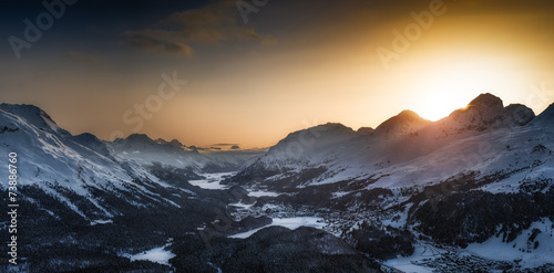 Engadin valley St.Moritz from Muottas Muragl