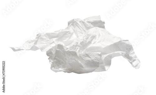 used napkin isolated on white. With clipping path