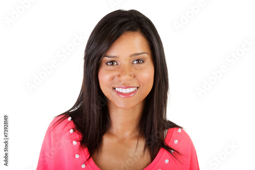 Portrait of beautiful mulato woman smiling