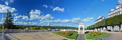 Panorama of fountain place of Boulevard of Pyrenees in Pau