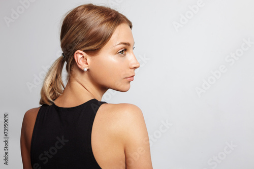 profile of a woman from the back
