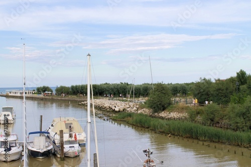 river Rubicone flows into the Adriatic Sea in Italy