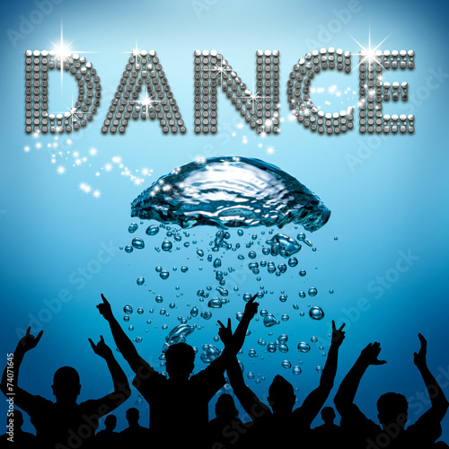 Dance poster underwater diving bubbles