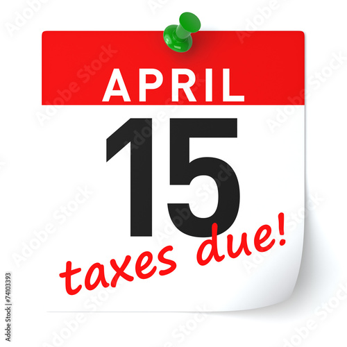 Tax Time Calendar Paper