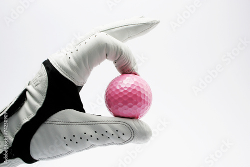Golf glove pink ball