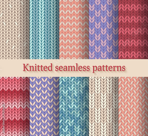 knitted seamless patterns set