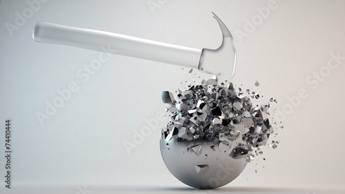 glass hammer destroy metal sphere