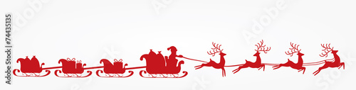 Mikołaj, kartka świąteczna, renifery, wektor