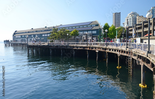 The picturesque waterfront in downtown Seattle