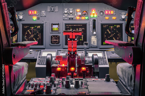 Cockpit of an homemade Flight Simulator - Aerospace concept