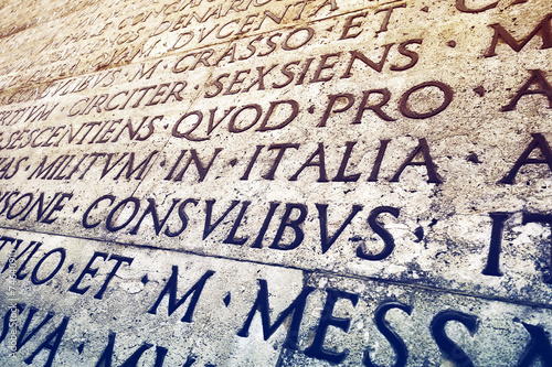 Latin inscription in Rome, Italy