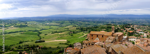 View of Val d’Orcia valley. Montepulciano