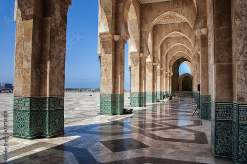 Interiors passage of Hassan II mosque, Casablanca