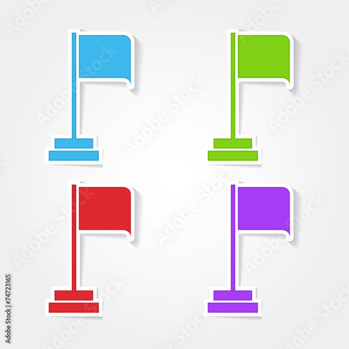 Flag Sign Colorful Vector Icon Design