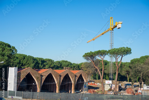 Cantiere edilizio gru, Arsenali Repubblicani, Pisa
