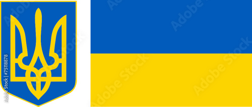 Godło i flaga Ukrainy