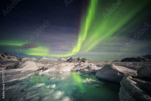 Unusual Arctic winter landscape - Spitsbergen, Svalbard