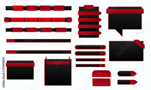 Elementy graficzne strony internetowej - czerwono-czarne