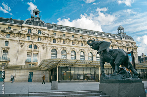 Paris statue of elephant outside museum D'Orsay