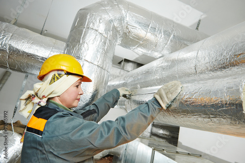 female insulation worker