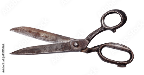 Isolated old scissors