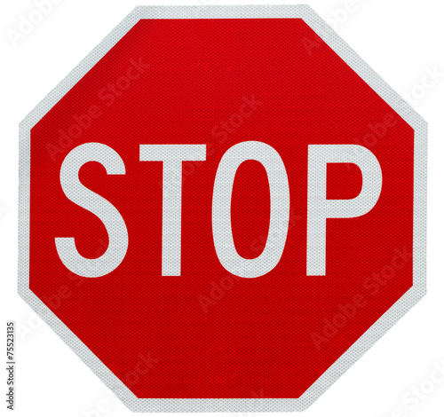 Stop sign isolated on white