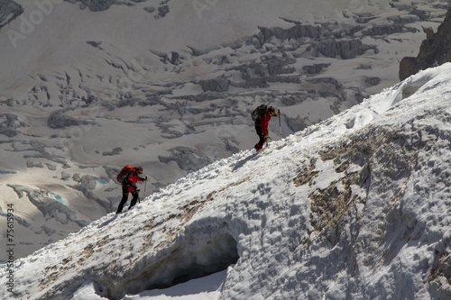 Alpinists on Mont Blanc Massif