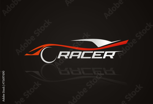 Car racer kogo icon vector