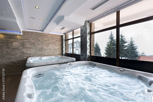 Jacuzzi baths in hotel spa center 