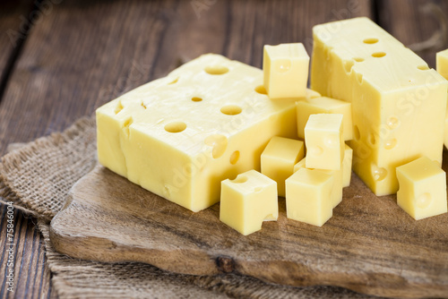 Portion of Cheese (close-up shot)