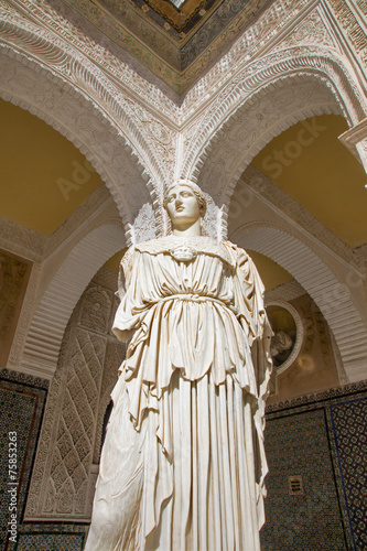 Seville - statue Pallas Pacifera in Casa de Pilatos .