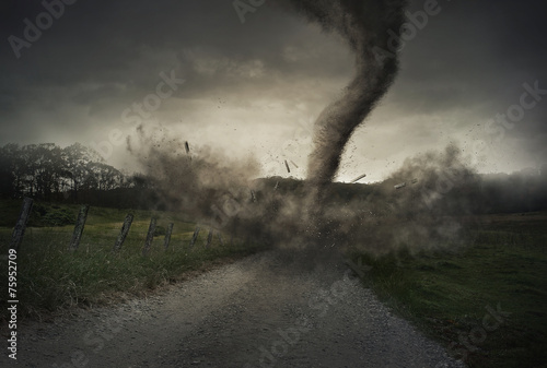 Tornado on road
