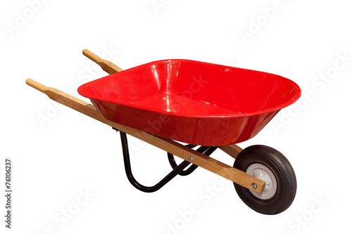 Garden wheelbarrow cart isolated on white background