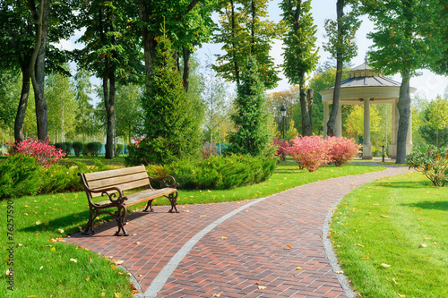 Beautiful park with bench